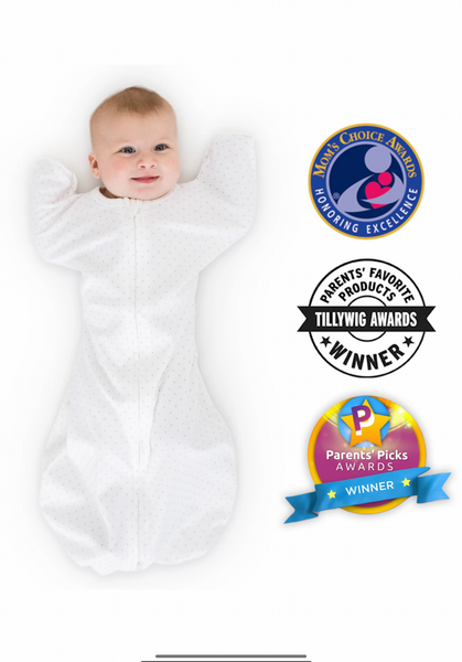 Transitional Swaddle Sack -Classic Polka Dots, Sterling