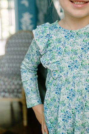 The Proper Peony Parkside Pima Blue Aster Twirl Dress