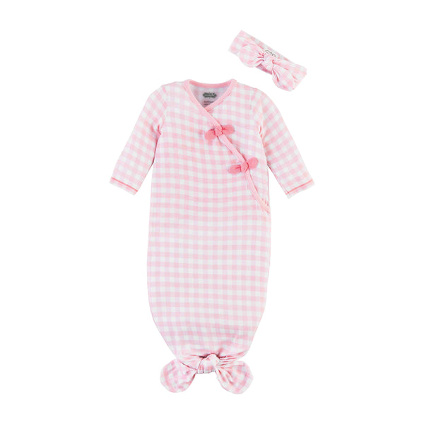 Mud Pie Bamboo Gingham Take Me Home Gown Set