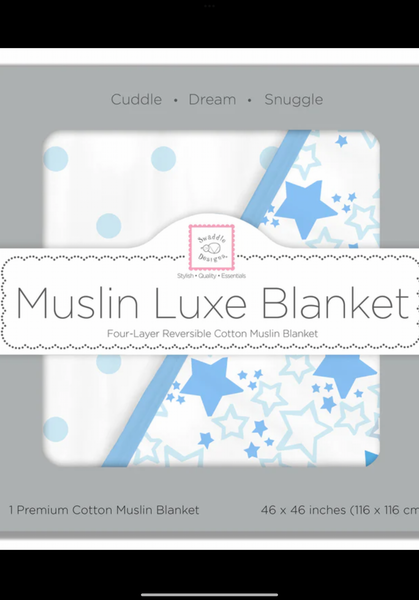 Muslin Luxe Blanket - , Pastel Blue