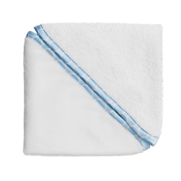 Terry Velour Baby Washcloths - Mini Mod Circles Trim, Pastel Blue
