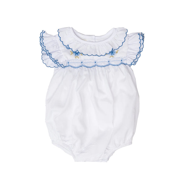 The Oak Apparel Company Gabby White with Blue Floral Bubble