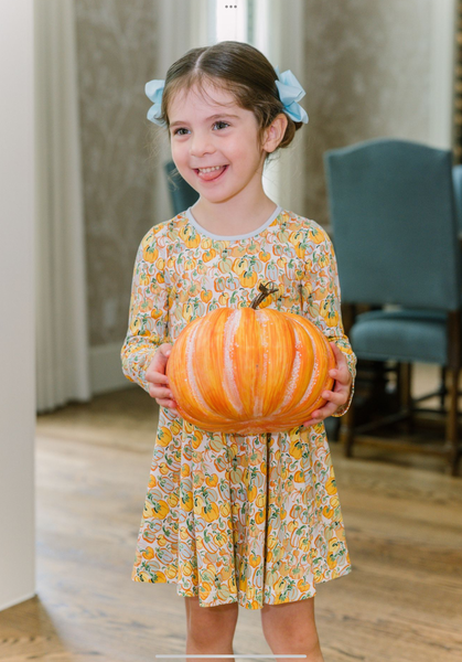 The Proper Peony Parkside Pima Harvest Pumpkin Twirl Dress