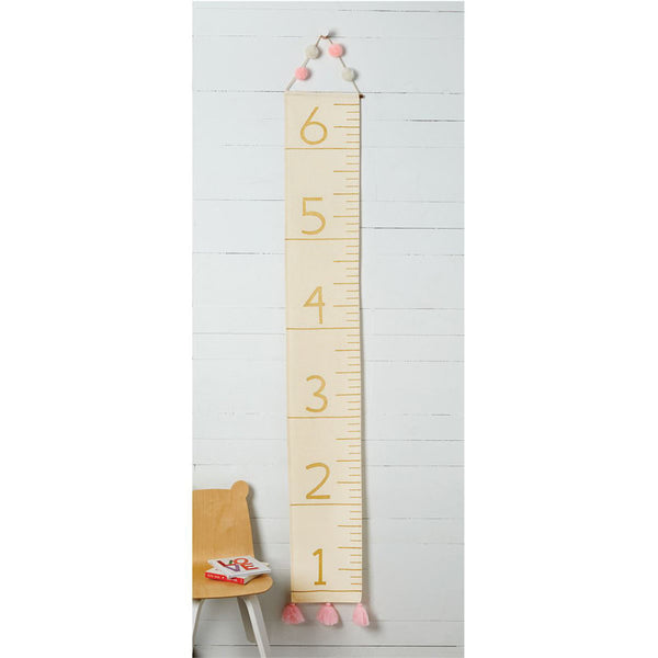 Mudpie Gold & Pink Tassel  Growth Chart