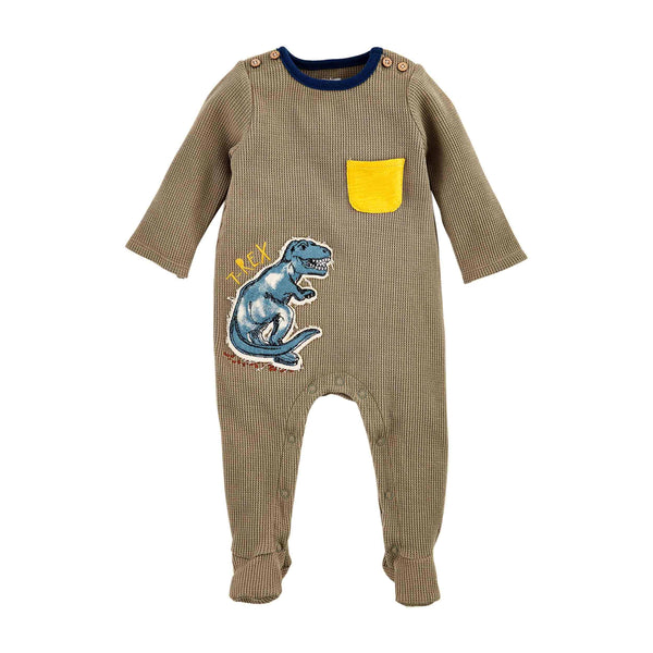 Mud Pie DINO APPLIQUE BABY SLEEPER