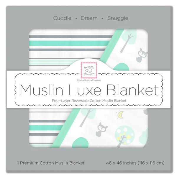 Muslin Luxe Blanket -  Green Woodland
