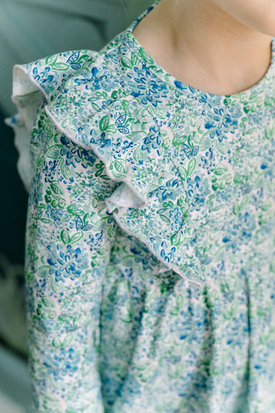 The Proper Peony Parkside Pima Blue Aster Twirl Dress