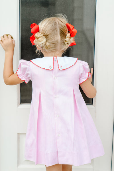 The Proper Peony Paulina Pink and Red Bow Dress