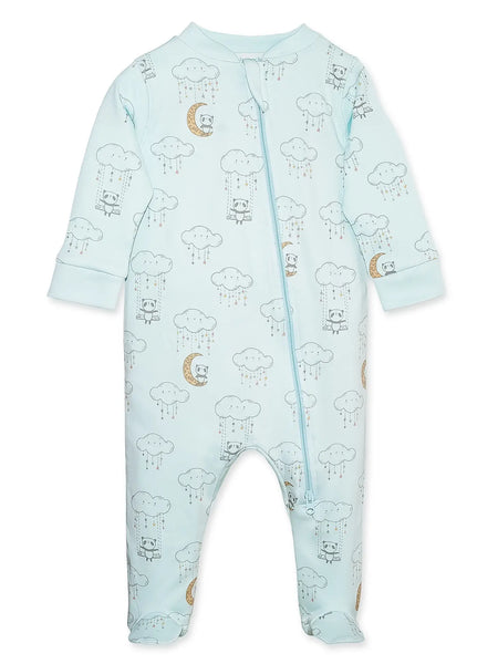 Feather Baby Little Unisex Zipper Sleepies  - Pandas- Pima Cotton