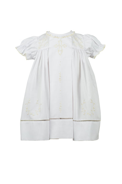 The Proper Peony White Cross Embroidery Dress