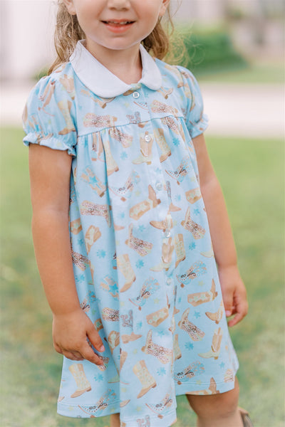 The Proper Peony Parkside Pima Boots Button Front Dress SS