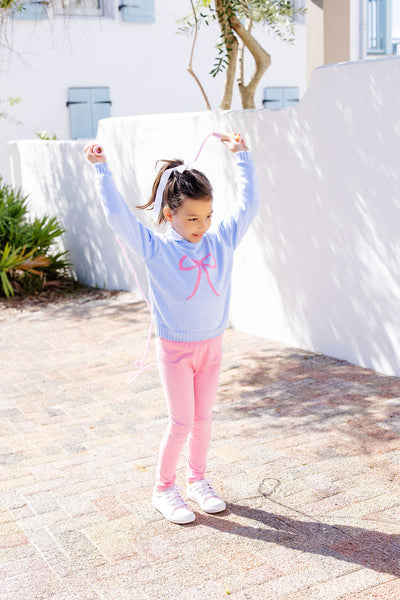 The Beaufort Bonnet Company Isabelle's Intarsia Sweater Beale Street Blue With Hamptons Hot Pink