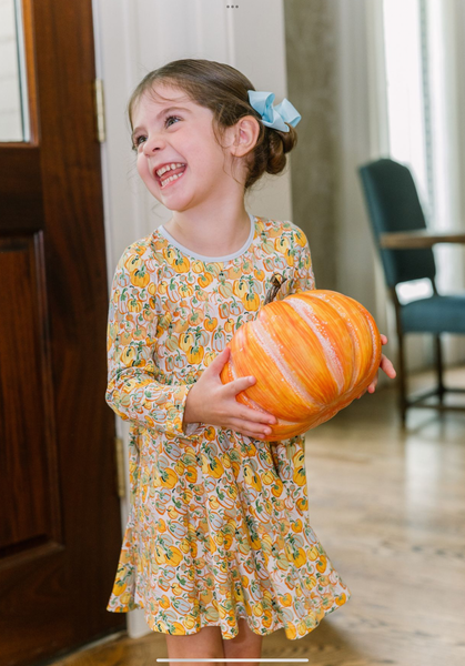The Proper Peony Parkside Pima Harvest Pumpkin Twirl Dress