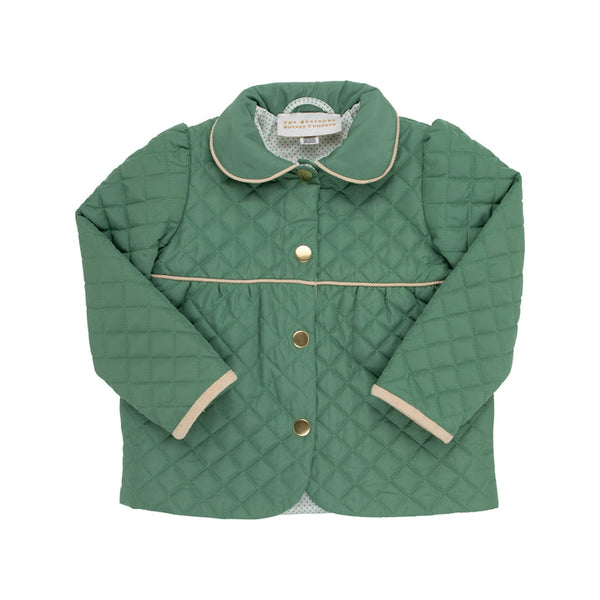 The Beaufort Bonnet Company Carlyle Quilted Coat Gallatin Green With Brass Buttons