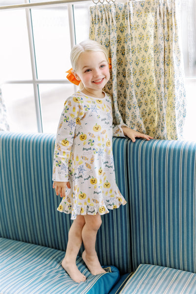 The Proper Peony Parkside Pima Candy Corn Play Dress LS