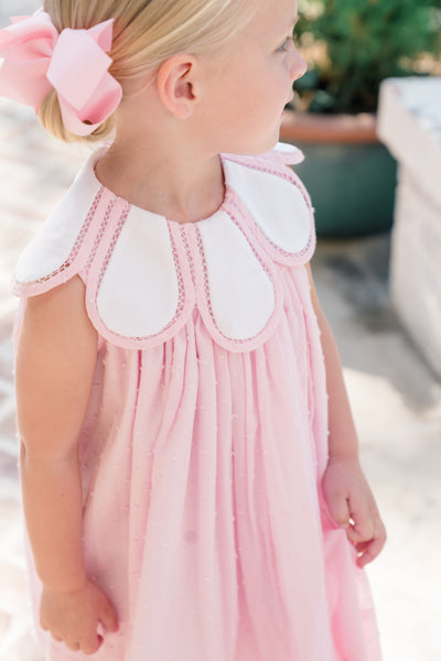 The Proper Peony Classics Pink Dotted Swiss Tulip Dress