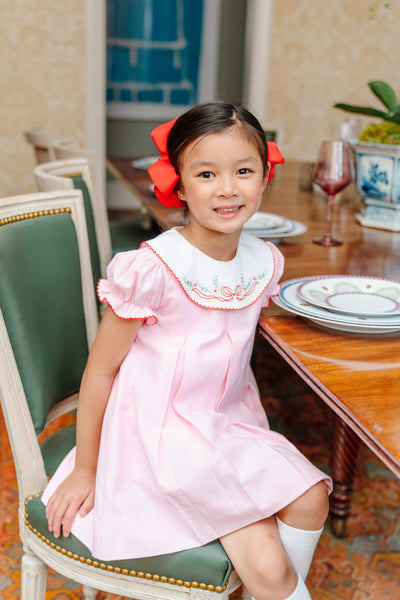 The Proper Peony Paulina Pink and Red Bow Dress