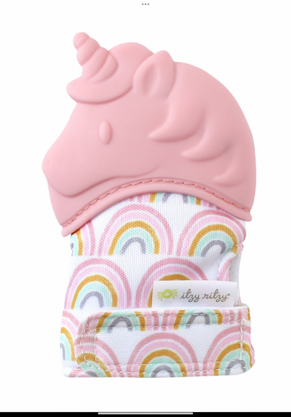 Itzy Ritzy Light Pink Unicorn Teething Mitt