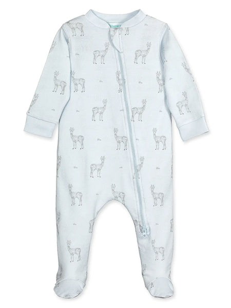 Feather Baby Little Boys Zip Fty - Yearling On Blue- Pima Cotton