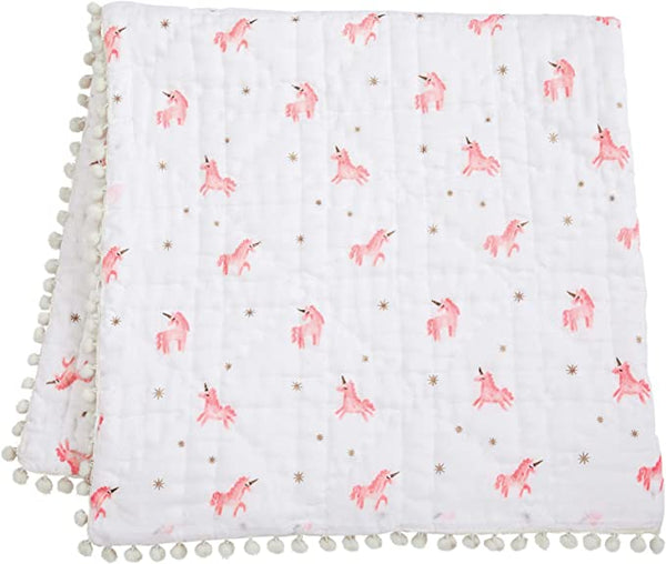 Mud Pie Kids Baby Girls Unicorn Quilt