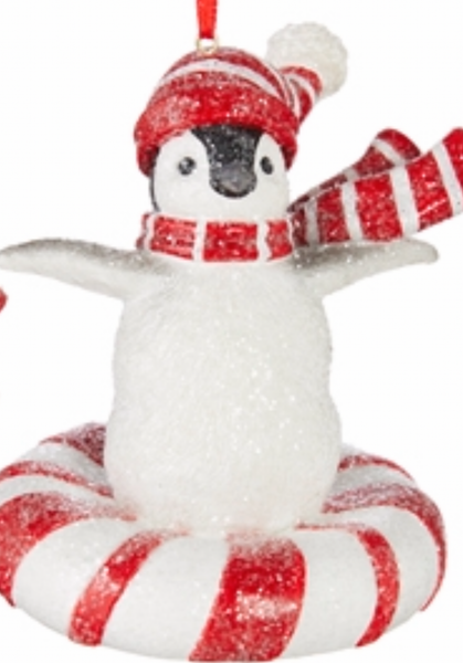 Raz Snowman And Pequin Resin Ornament