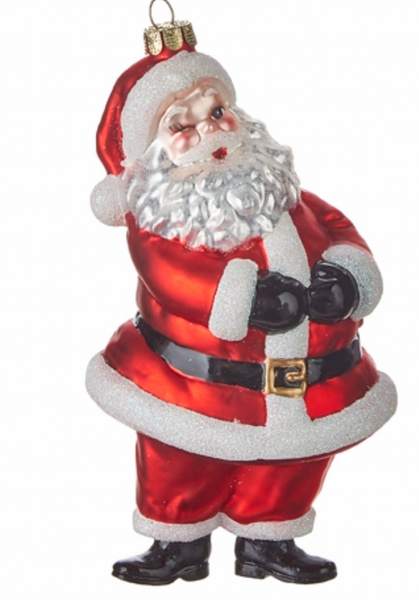 Raz Imports Santa Blown Glass Ornament