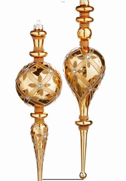 Raz Imports Large Gold Finials - Glass
