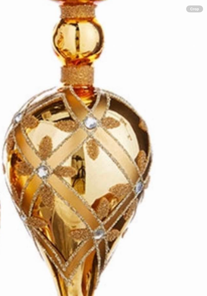 Raz Imports Large Gold Finials - Glass