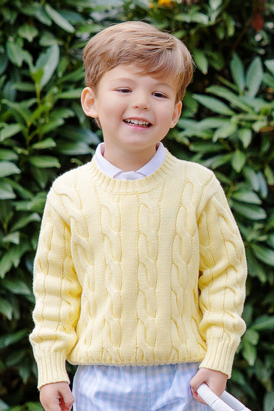 The Beaufort Bonnet Company Crawford Crewneck Bellport Butter Yellow