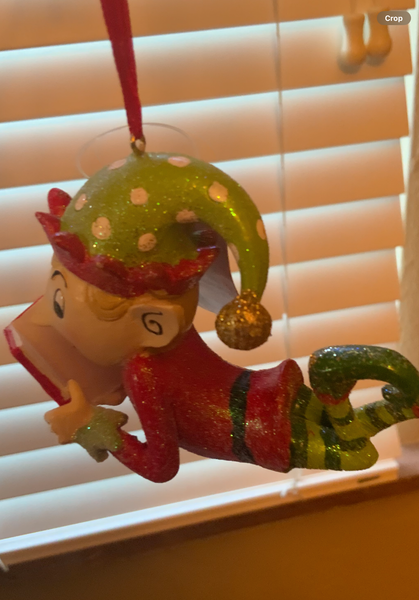 Raz Imports Elf Ornament with Book