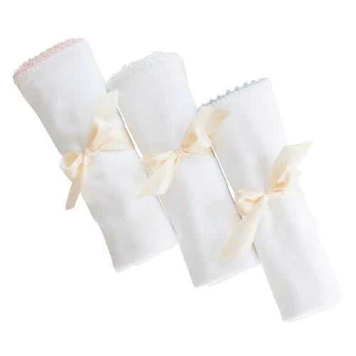 Pixie Lily Jersey Receiving Blanket Pink Trim