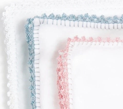 Pixie Lily Jersey Receiving Blanket Pink Trim