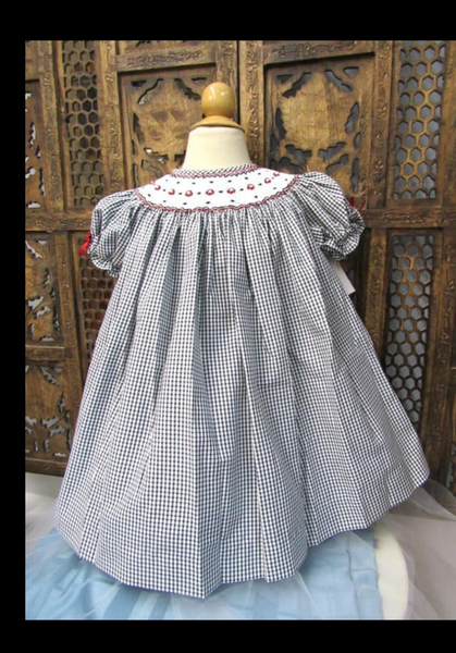 Willbeth Blue Gingham Bishop Dress