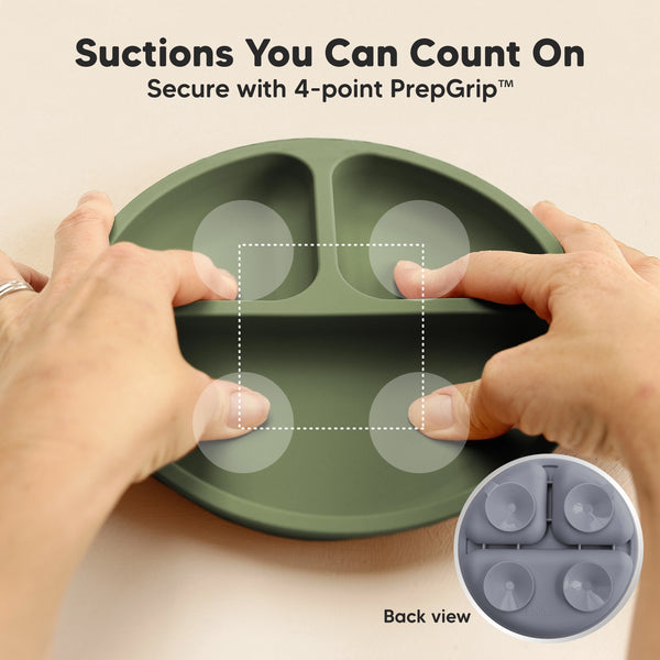 KeaBabies 3-Pack Prep Silicone Plate - Slate