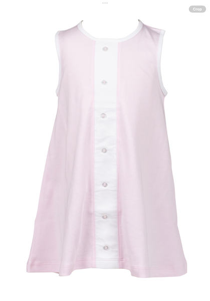 The Proper Peony Parkside Pima- Pink Button Dress
