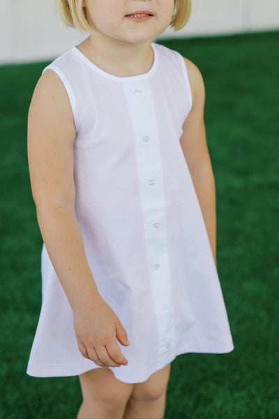 The Proper Peony Parkside Pima- Pink Button Dress