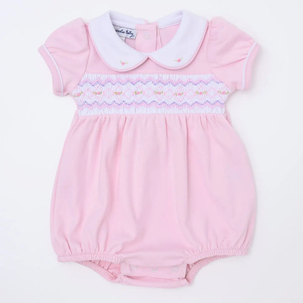 Magnolia Baby Hazel Smocked Bubble - Pink