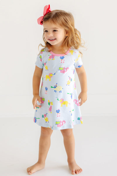 The Beaufort Bonnet Company Polly Play Dress Party Animal with Hamptons Hot Pink