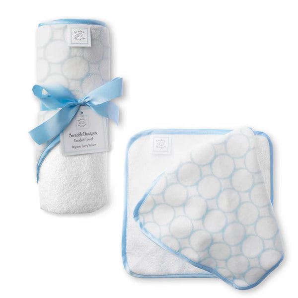 Swaddle Designs Organic Hooded Towel - Blue
