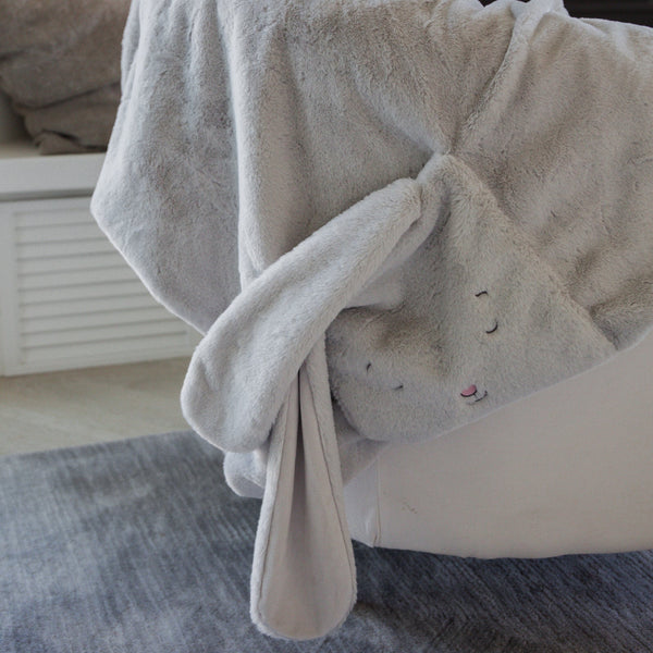 Bunnies By The Bay Blossom Tuck Me In Blanket Gray