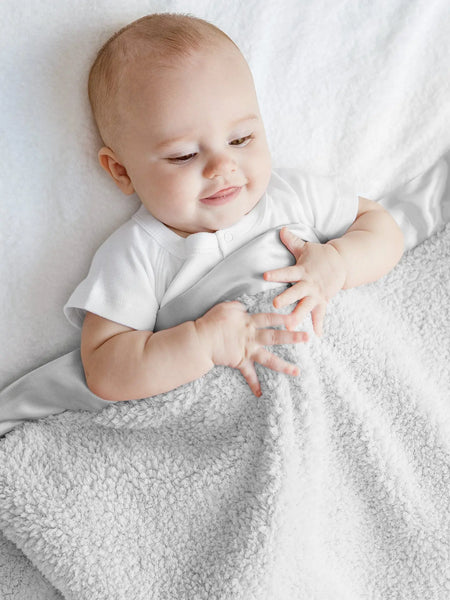 Little Giraffe Chenille Baby Blanket - Silver