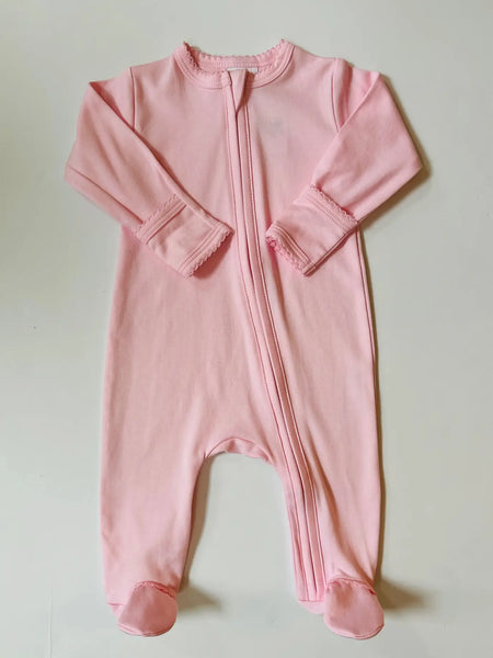 Stroller Society - Pima Cotton Zipper Footie - Embroidery Blanks Pink