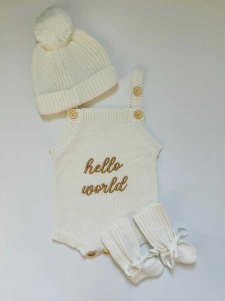 Stroller Society Newborn Embroidered Knit Romper
