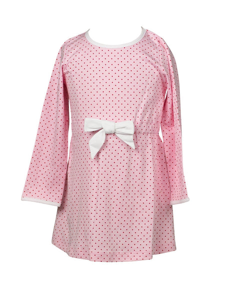 The Proper Peony Parkside Pima Red Dot Bow Waist Dress LS