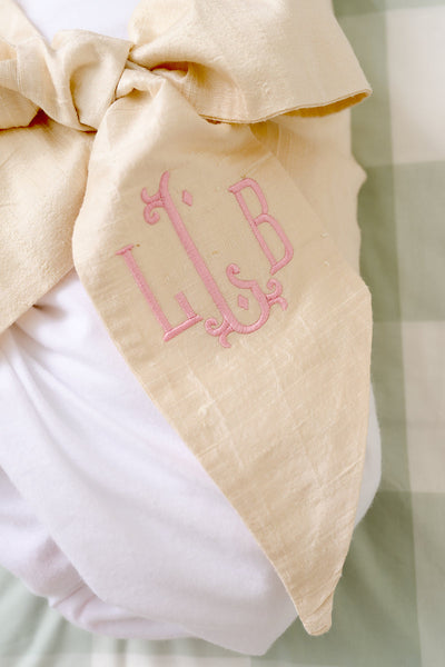 The Beaufort Bonnet Company- Bow Swaddle Gold Satin