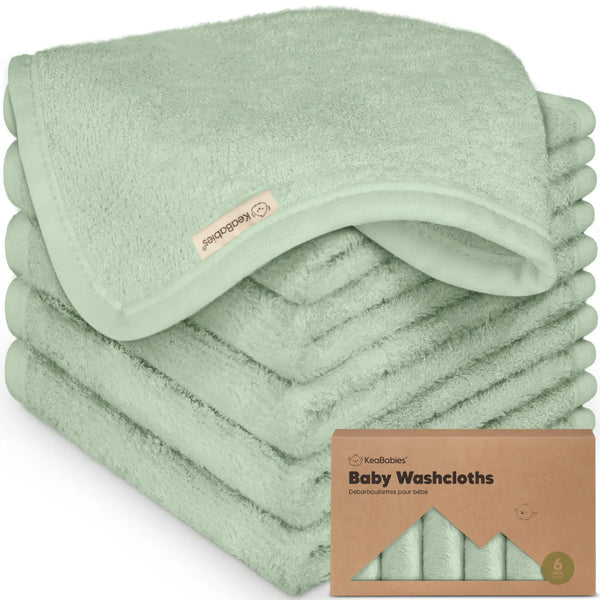 Keababies 6-Pack Baby Wash Cloths - Pistachio