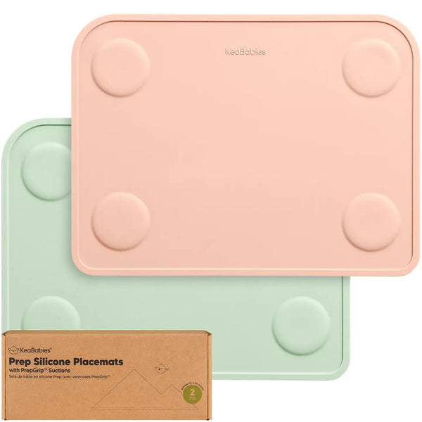 KeaBabies 2-Pack Prep Silicone Placemats - Mellow