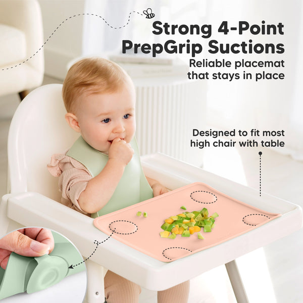 KeaBabies 2-Pack Prep Silicone Placemats - Mellow