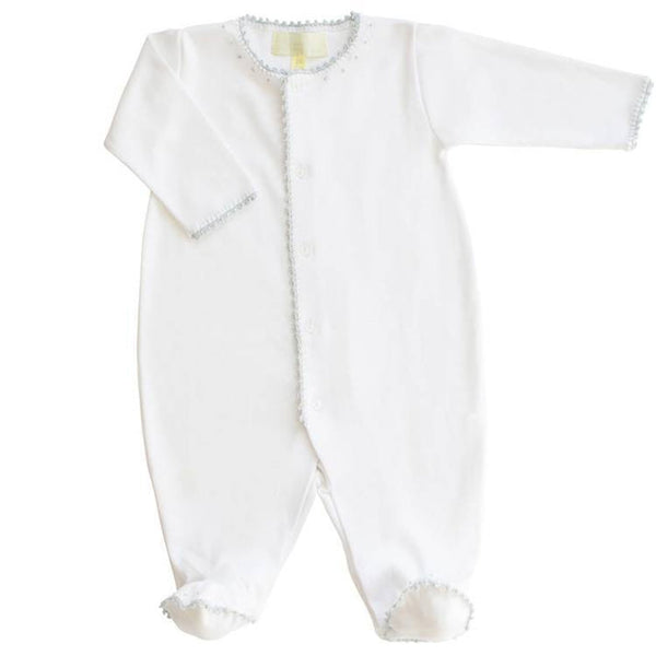 Pixie Lily Blue Trim Sleeper Pima Cotton