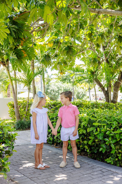 The Beaufort Bonnet Company Beale Street Blue /Hamptons Hot Pink Sewanee Seersucker /  Beale Street Blue Stork